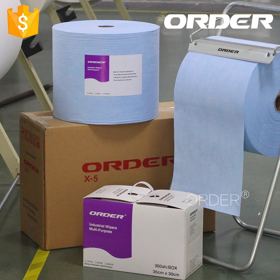 Roll of blue Cleaning Cloths cellulose pp is perforated roll  All-Purpose Wipes