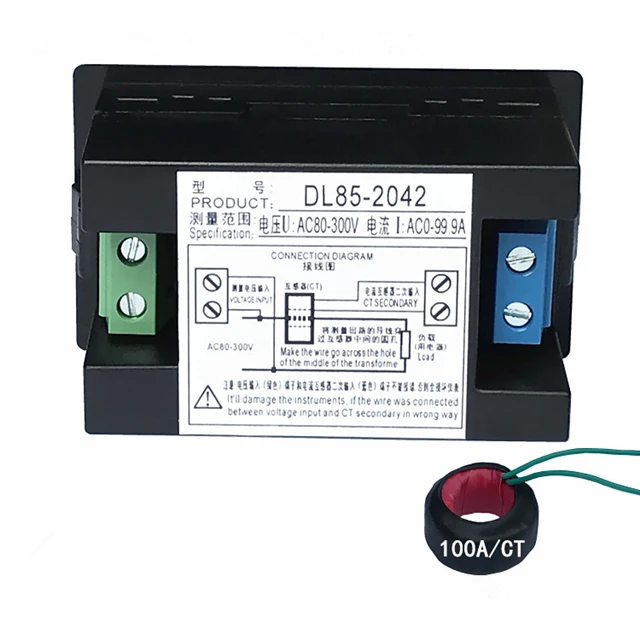 AC80-300V AC 0-100A Led 0-300v voltmeter,voltmeter digital,din rail voltmeter