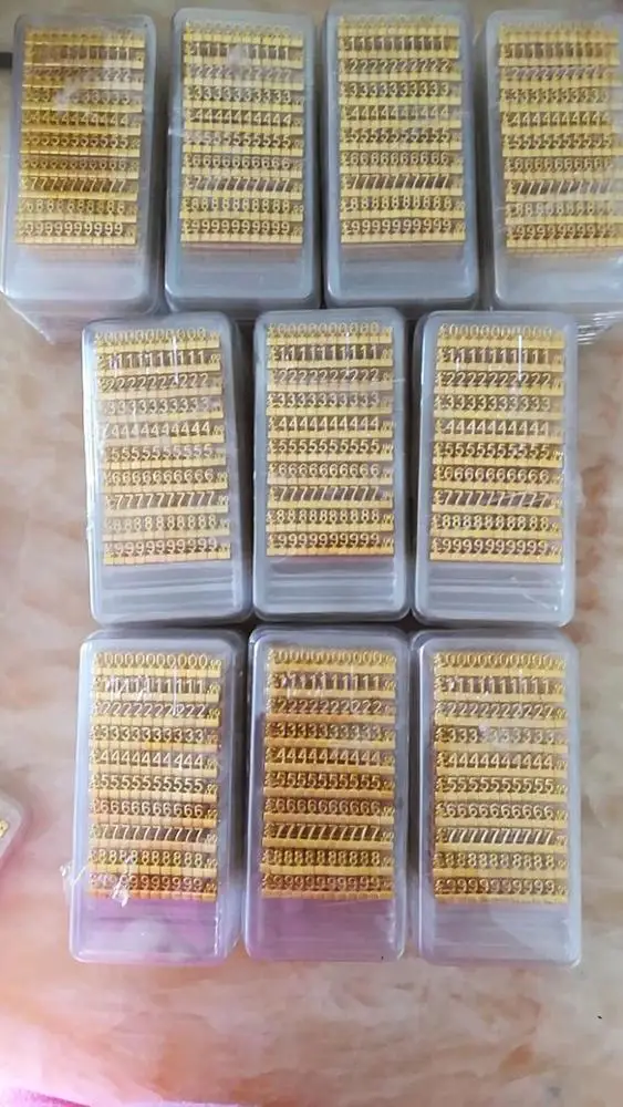 Jewelry and watch displaying 3D metal gold plating price cube price tag labels