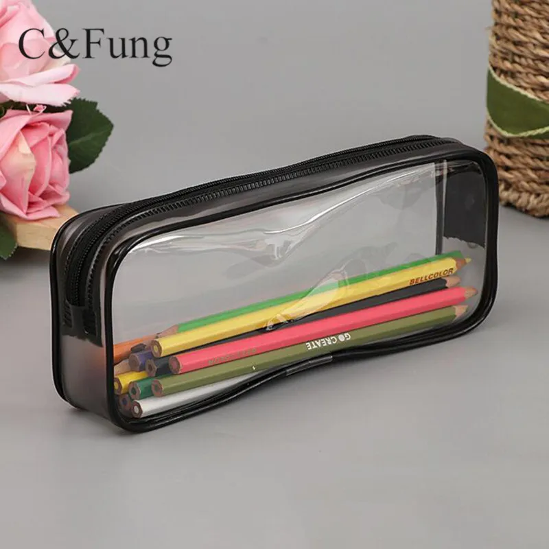 Fashion School Kids Stationery PVC Pencil Case with Zipper Pencil Box