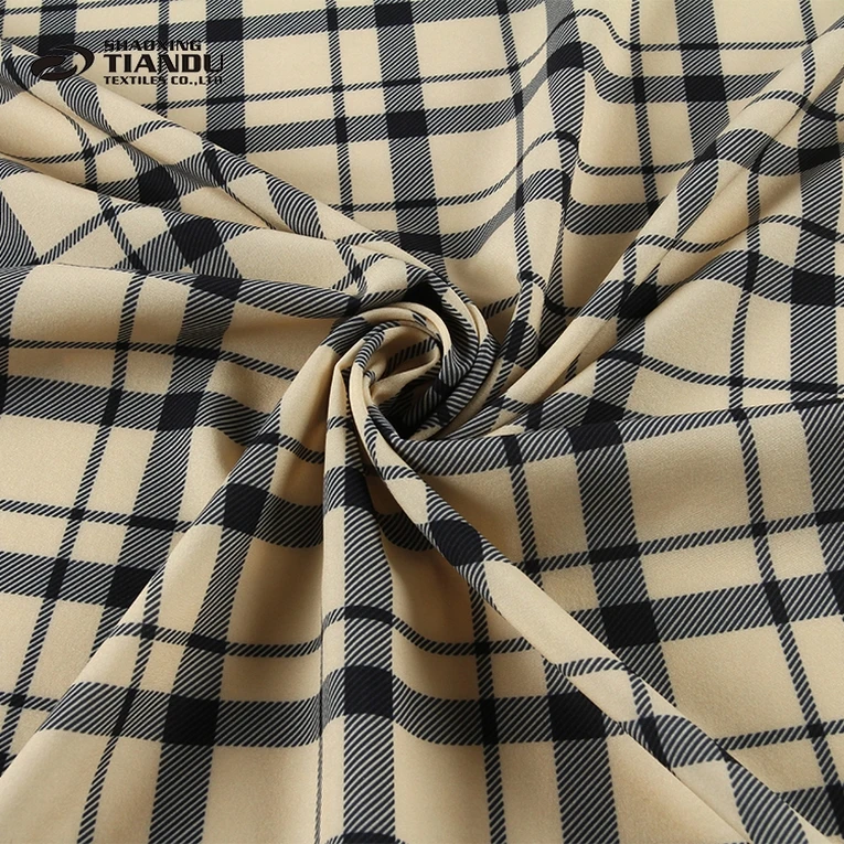 Free samples chiffon polyester spandex woven madras check print fabric for shirt