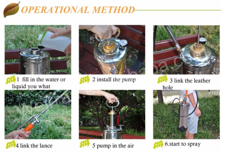 Stainless steel watering fertilizing spot treating weeds pump sprayer