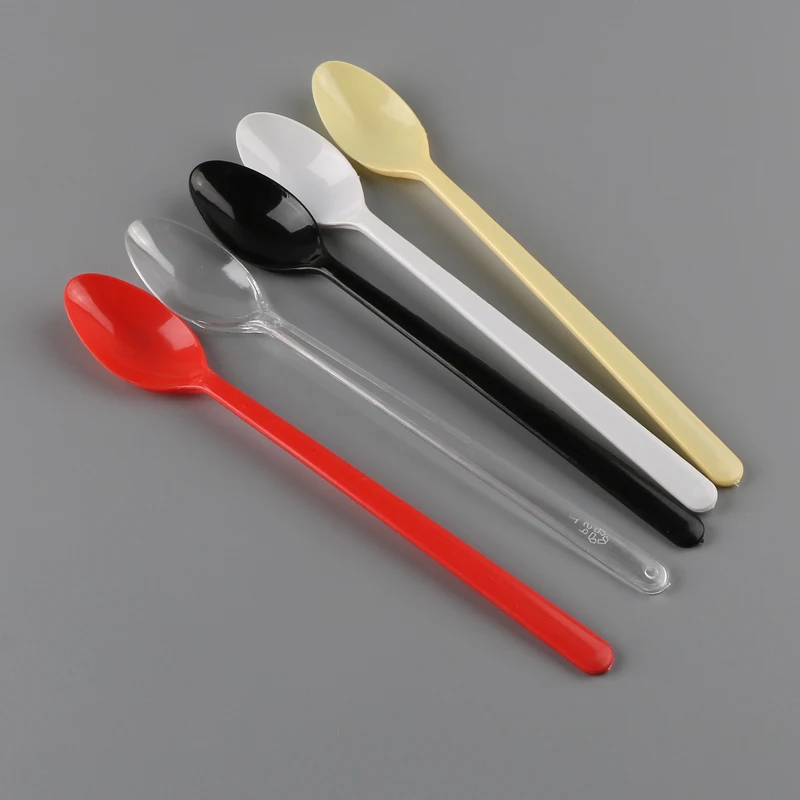 JBelle Long 183mm Long Handle Soda Disposable Hard Plastic Spoon