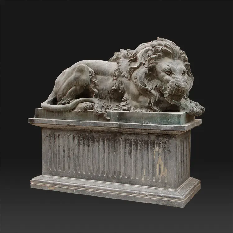 Granite hand carved garden decoration lions statue for sale