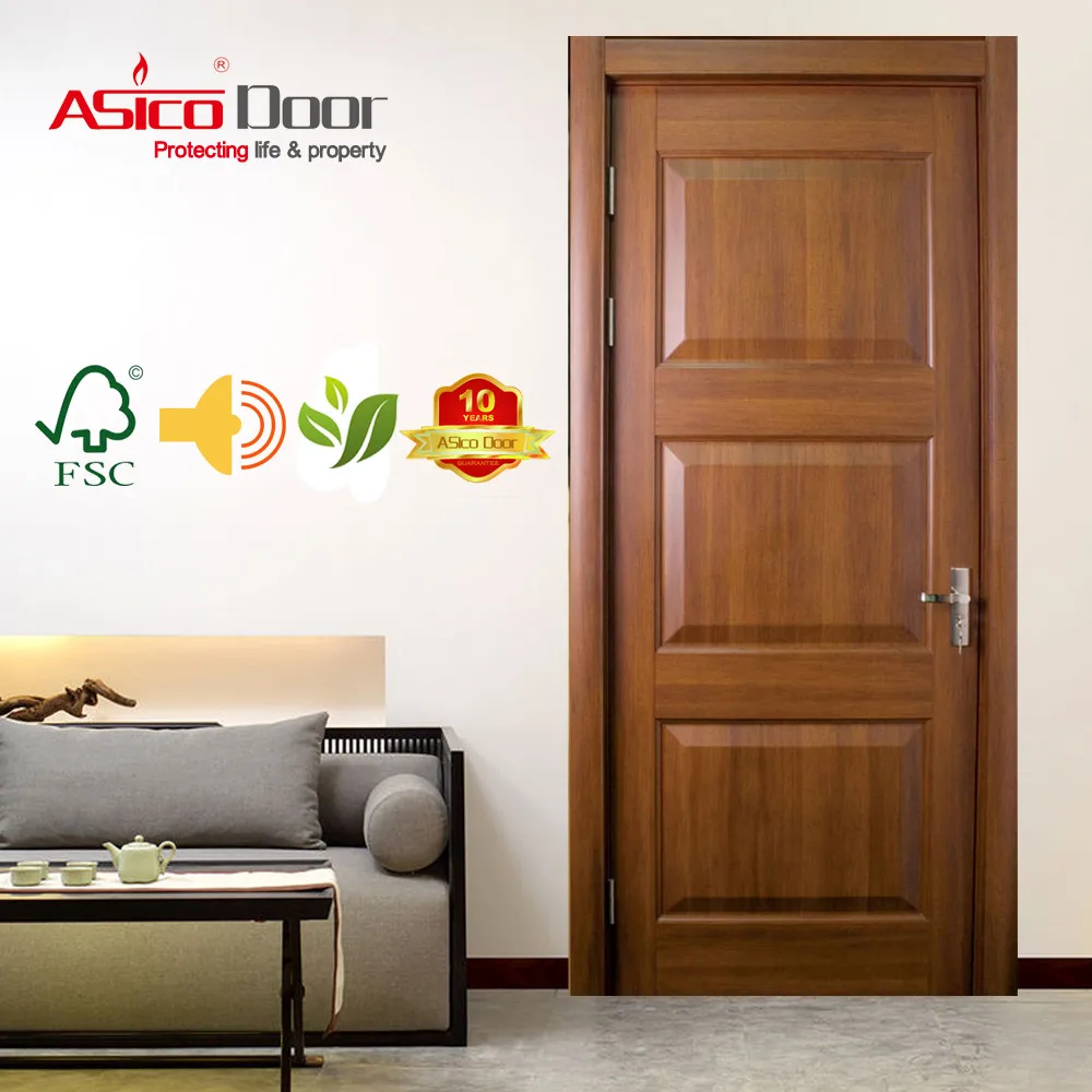 Solid Mahogany Exterior Panel Door with arch top and glass sidelite