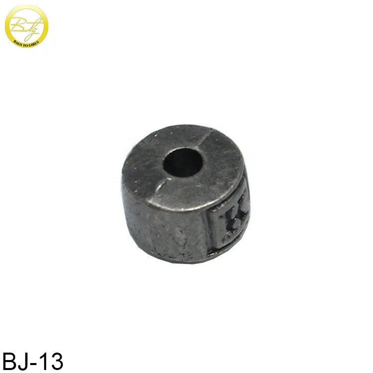 Zinc Alloy Custom Engraved Metal Logo Beads Charm Bracelet Beads for Gift