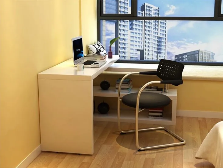 
Extension 360 degree rotary computer desk study table for student office desk with shelf 