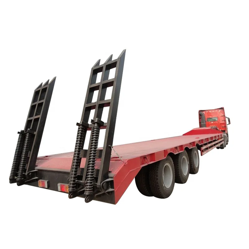 3axles low bed truck trailer low bed truck semi trailer lowboy semi-trailer for sale
