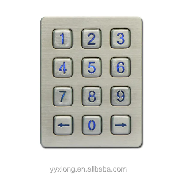 Новый 12 металл подсветкой телефонная клавиатура из нержавеющей стали точности водонепроницаемый клавиатуры