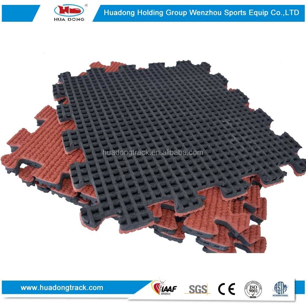 
Recycled safety sports mat interlocking rubber flooring tile 