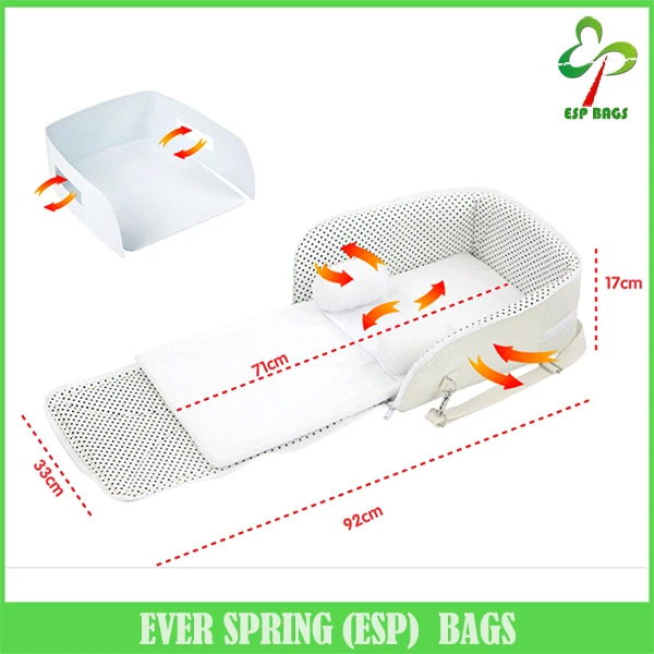 
Comfortable cotton fabric new born baby cot bed, long belt carrying baby bed bag 