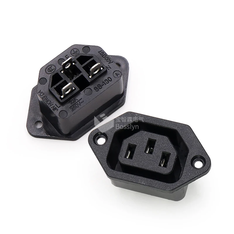 IEC C13 PCB Mount Female Power Jack Socket Connector