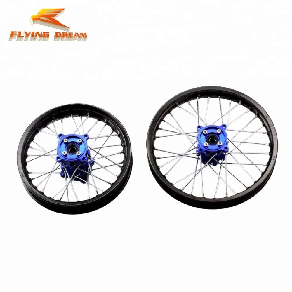 pit bike 14 front and 12 rear rims with CNC alloy hub 7075 wheel rims for sale