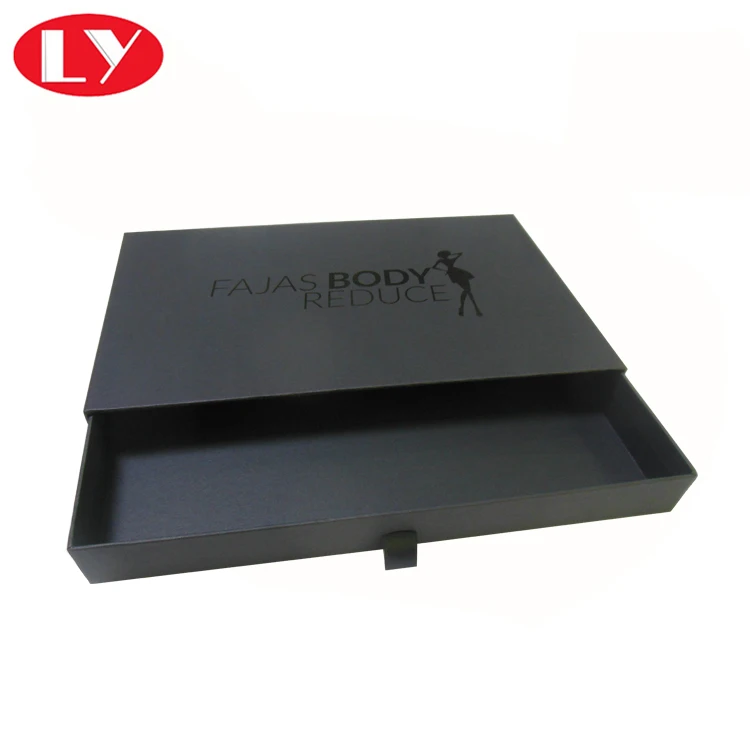 Luxury Drawer Box Matte Black Wallet Packaging Box Supplier in China