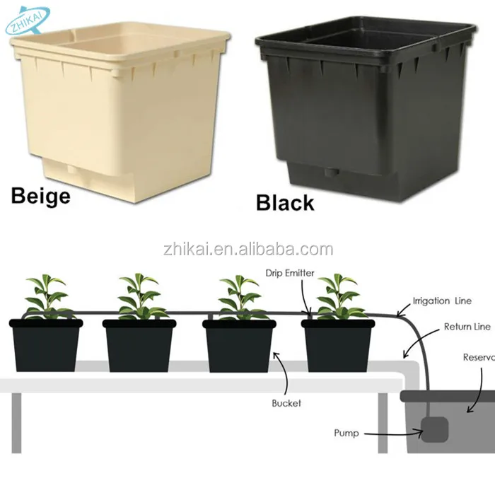 
Irrigation system beige dutch bucket for hydroponics 