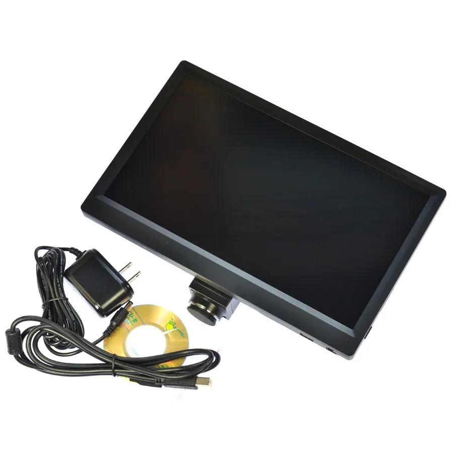 11 inch Tablet Microscope Camera 5MP USB Monitor Microscope Camera Kit 180X Zoom C-mount Lens 144 LED Ring Light