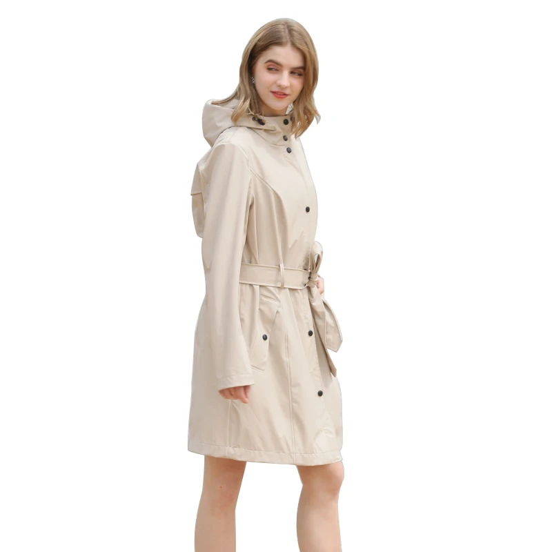 Rainfreem Ladies soft rain coat PU rain jackets for fashion rain coat women raincoat windbreaker