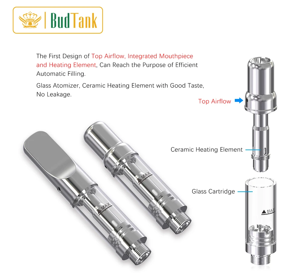 New Item CBD Vape Pen  BUD-B6-V6 Ceramic Heating Element Cartridge E Cigarette