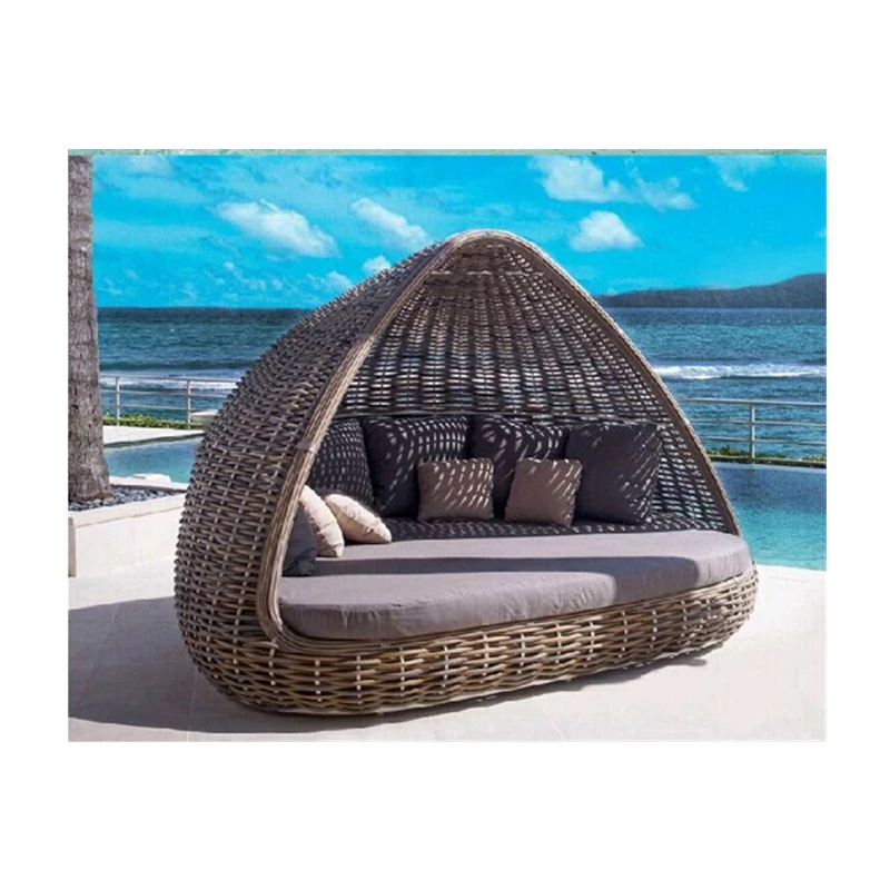 Factory outlets Outdoor Furniture  waterproof wicker nestrest hanging new design beach sunbed sun lounger