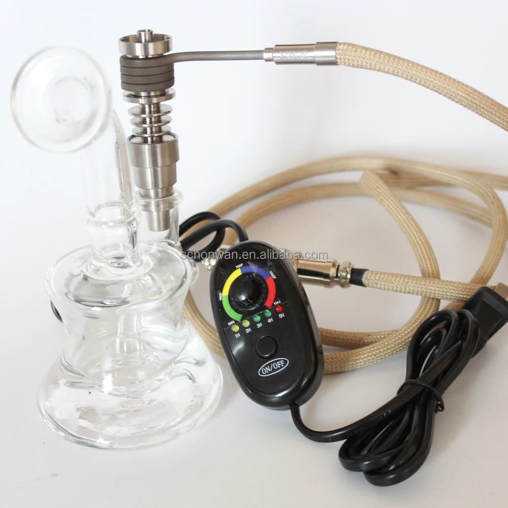 
portable edab dab rig with temp controller 14 18 coil wire titanium nail cab carp dabber to dab on smoking bongs 