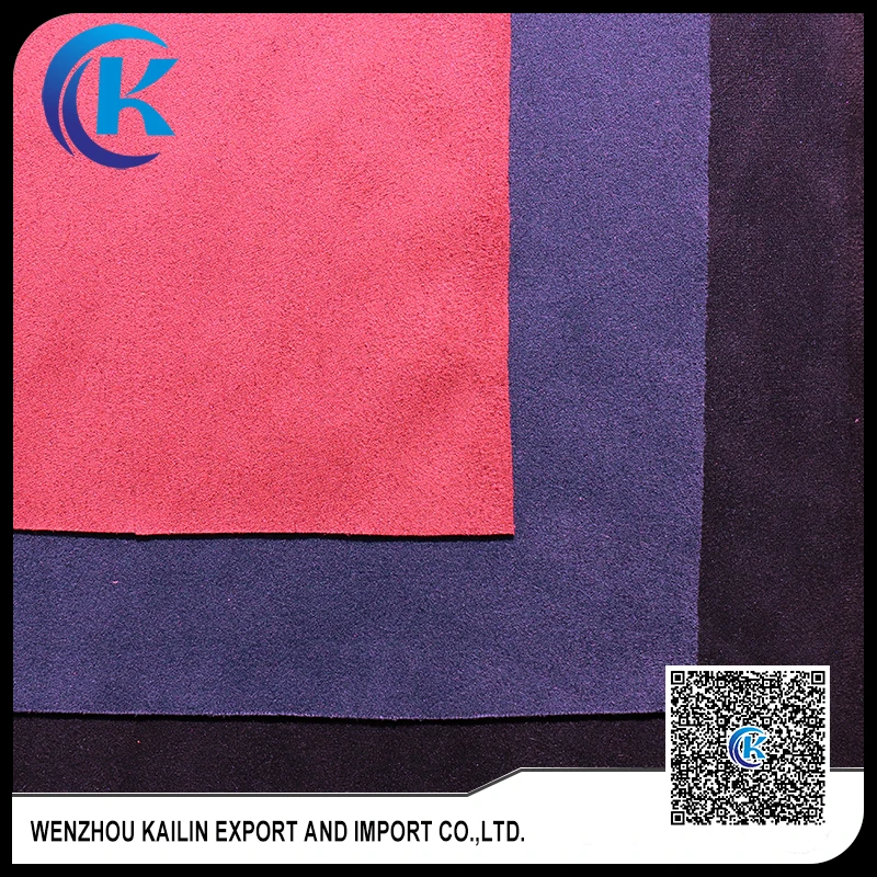 China Direct Textiles 100% Polyester Suede Fabric Compound Velveteen Bottom synthetic Leather Bonded Faux Fur