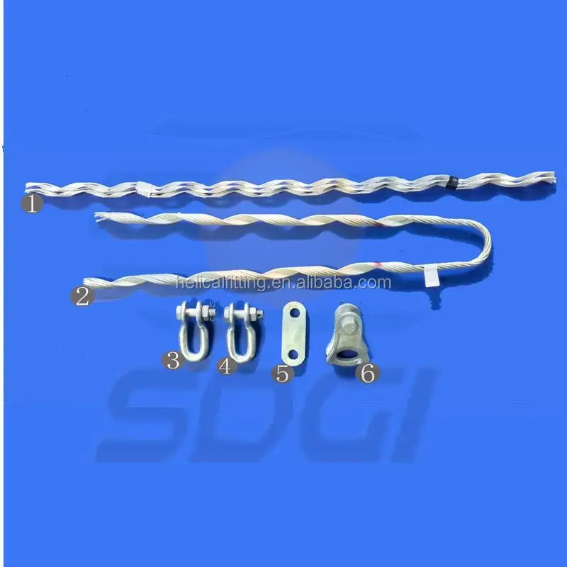 ADSS Helical Dead End Clamp Tension Clamp Performed Guy Grips Galvanized Power Accessories for Short Span ADSS OPGW Cable
