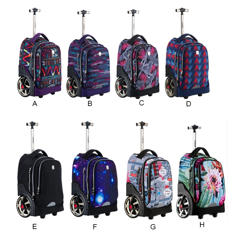 
Whole sale new pattern designs high quality single handle trolley with big mute wheel laptop compartment 