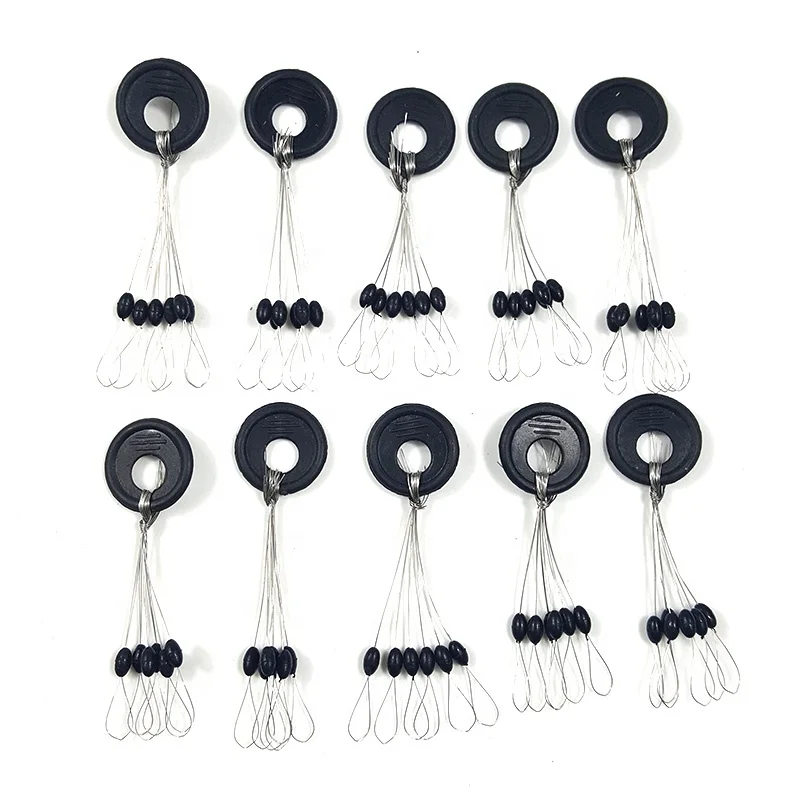 
100pcs/set Fishing Stopper Tackle Resistance Space Not To Hurt The Line Vertical Beans Rod Clip/o-shaped Fishing Accessories 