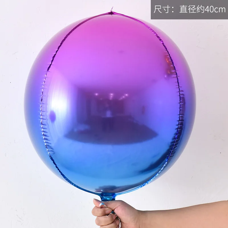 2019 NEW OEM 4D Foil Balloon Round Aluminum Foil Balloon Mirror Metallic Golden Balloon Birthday Party