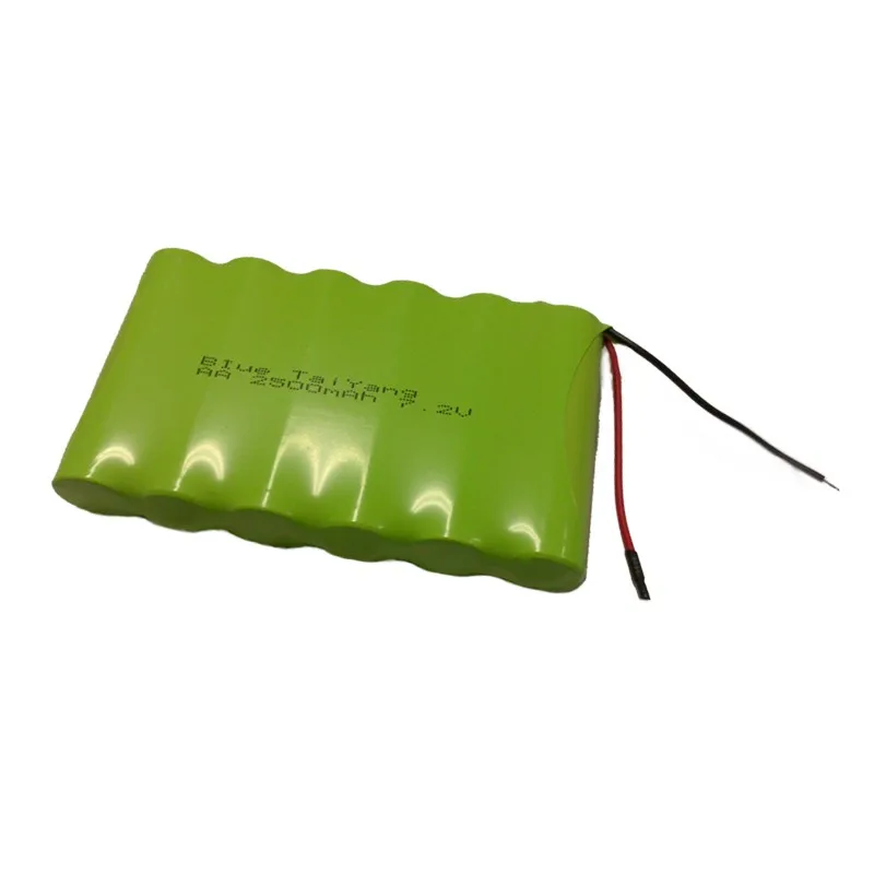 China factory customized long life solar battery 500mah AA nicd nimh battery 2.4v 4.8V 9.6V 12V battery pack