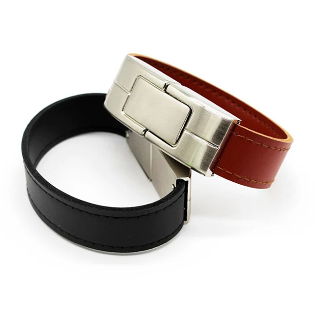 Wholesale Bulk Leather Flash USB Bracelet 8GB Wristband Support 2.0 Logo Print