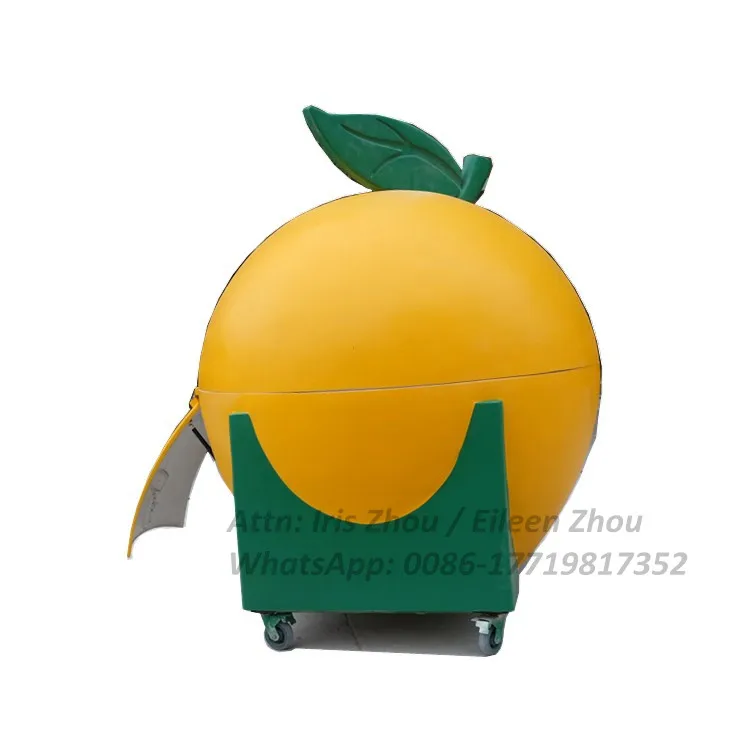 2024 Watermelon & orange shape multi-function mobile vehicles cotton candy machine popcorn machine with cart