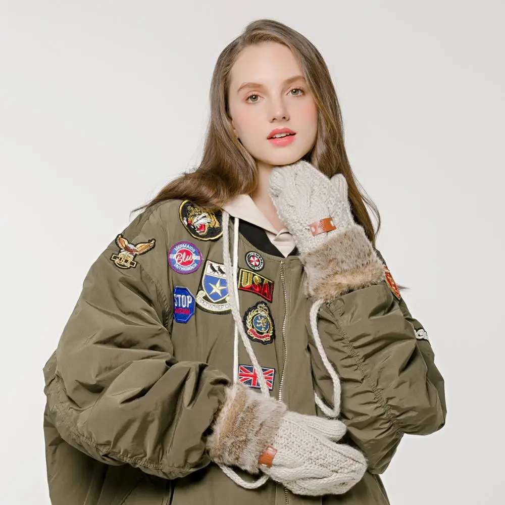 Женские вязаные варежки без пальцев из искусственного акрила, теплые зимние перчатки