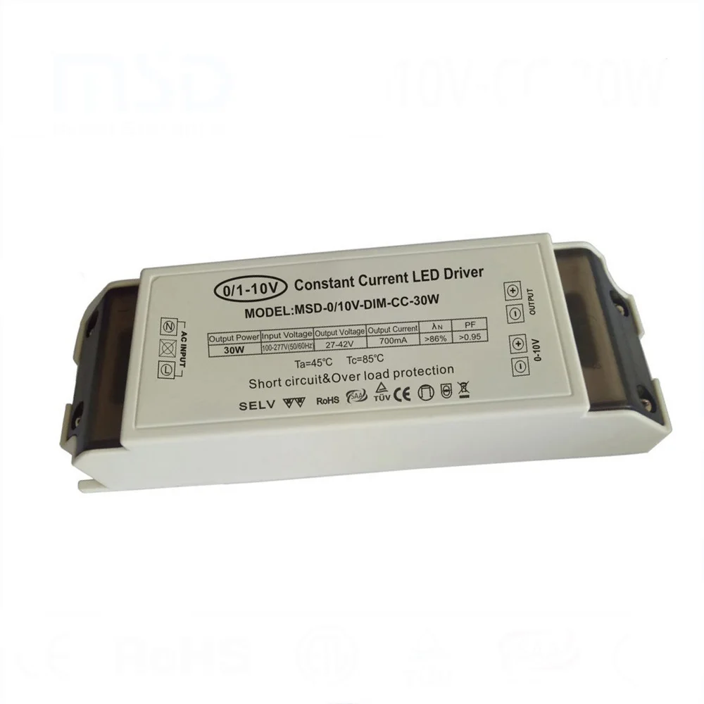 30w 300mA 500Ma 700mA 900mA IP40 no flicker customized driver 5 years warranty dimmer 0-10V PWM dimmable led driver power supply