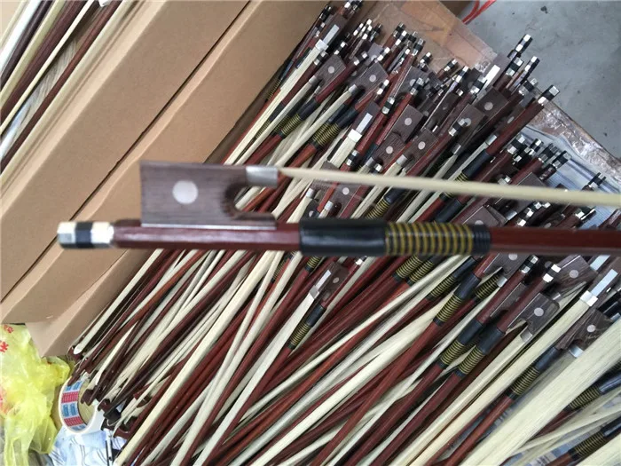 wholesale  china cheapest wooden  violin bow horse hair 1/8-4/4