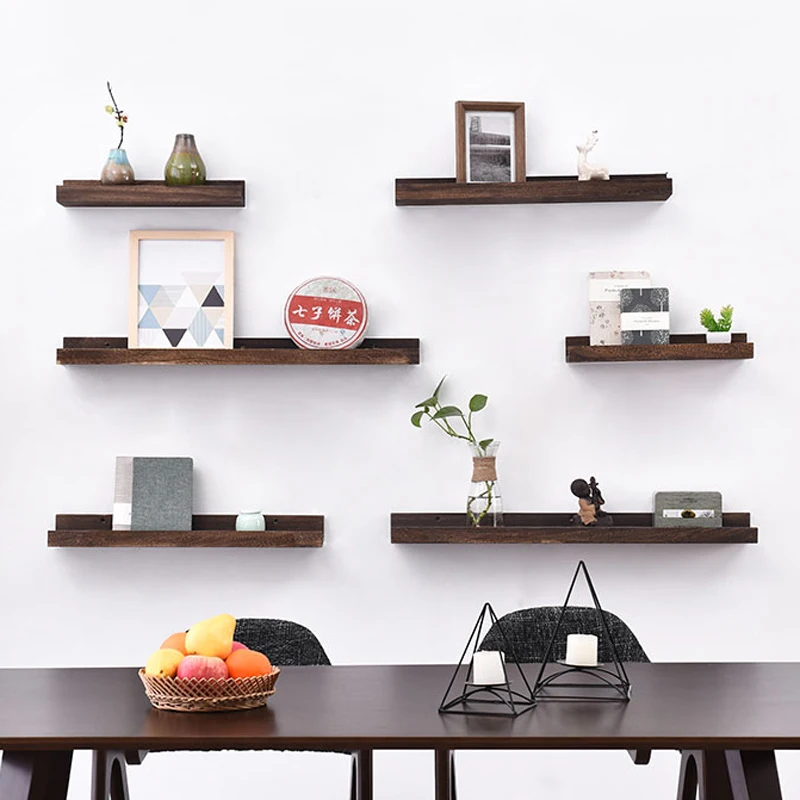 Solid Wood U-shaped Decorative Wall Shelf in Interior Antique Design Natural Living Room Furniture Modern Home Furniture