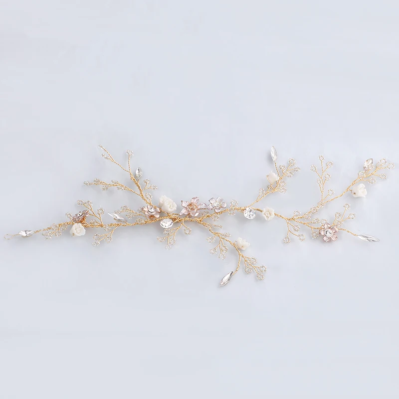 Professional Handmade Wedding Bridal Hair Accessories Flower Crystal Flower Headpiece Hair Clip For Girl