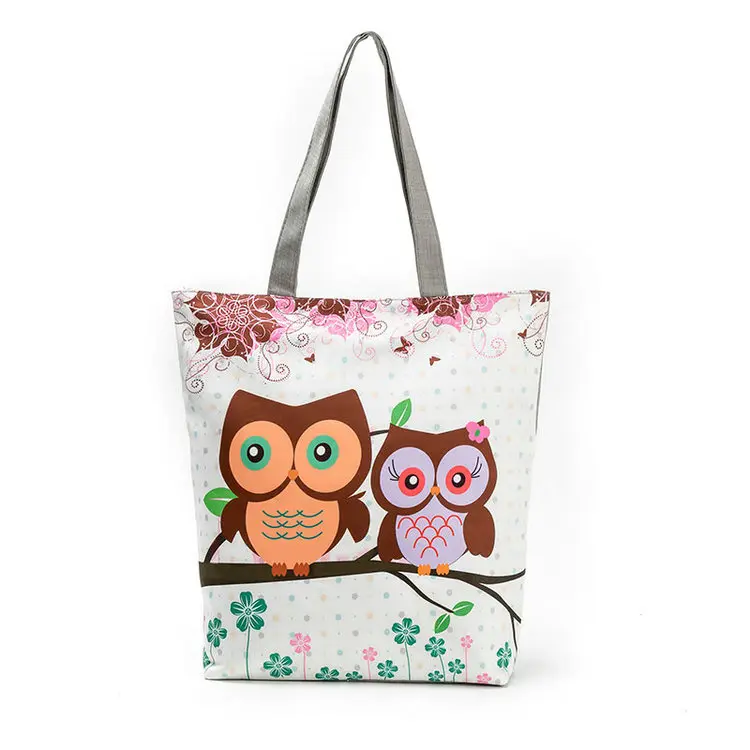 LYMECH 3D print canvas bag wholesale tote shopping rope handle cotton handbag hand