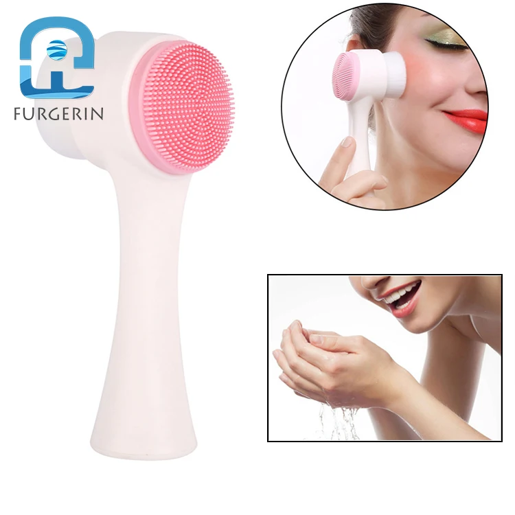 Soft fiber physical deep manual facial face cleaning brush for beautiful lady