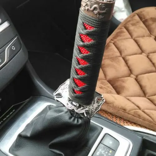 Universal Samurai Sword Gear Shift Knob Shifter  Metal Black+Red 156mm