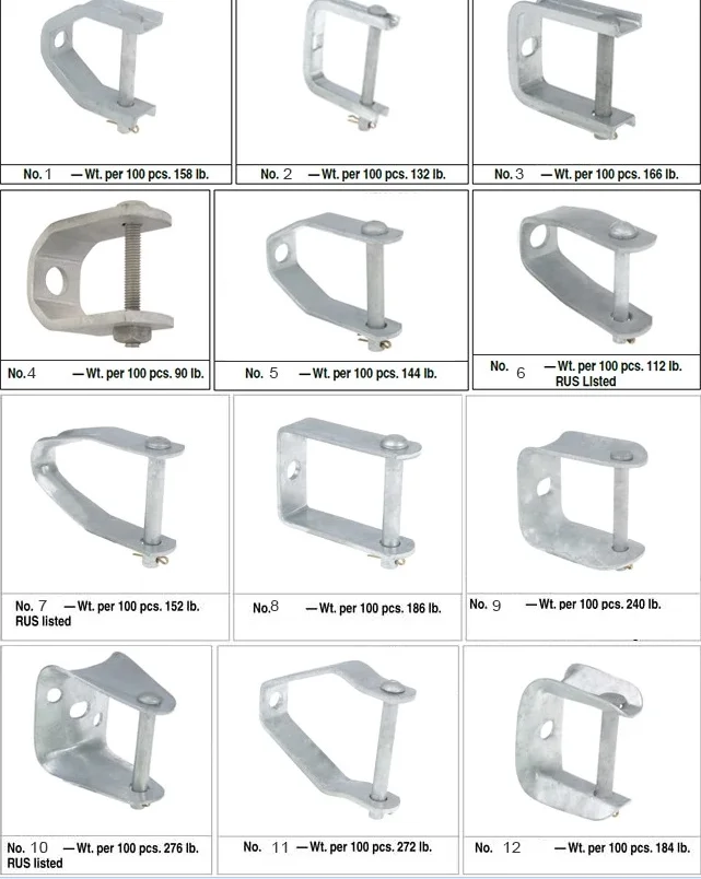 Pole Line Hardware Insulator Bracket Hot dip galvanized D type Brackets for Overhead Transmission Accessories