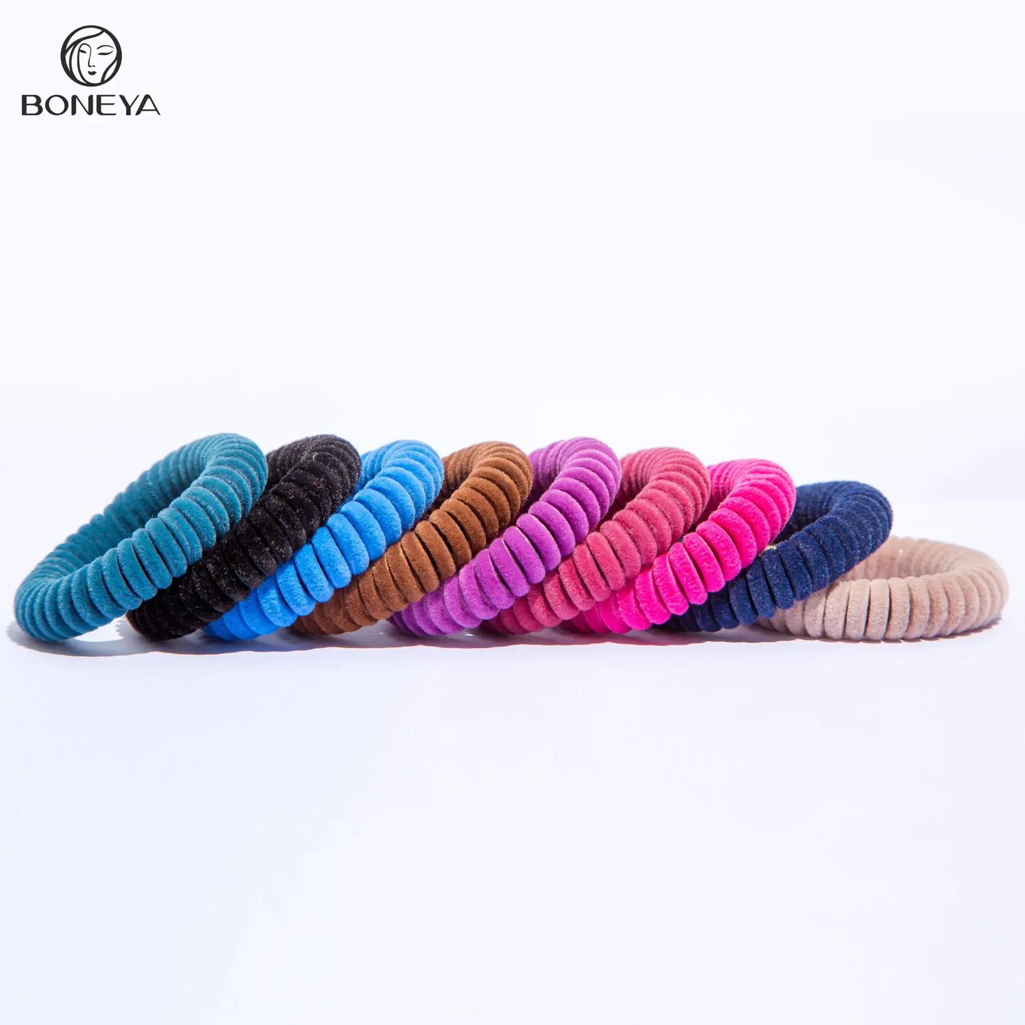 Best Selling TPU Phone Cord Hair Ring Multicolor Stretchy Curly Coil Rubber Telephone Wire Hair Ties