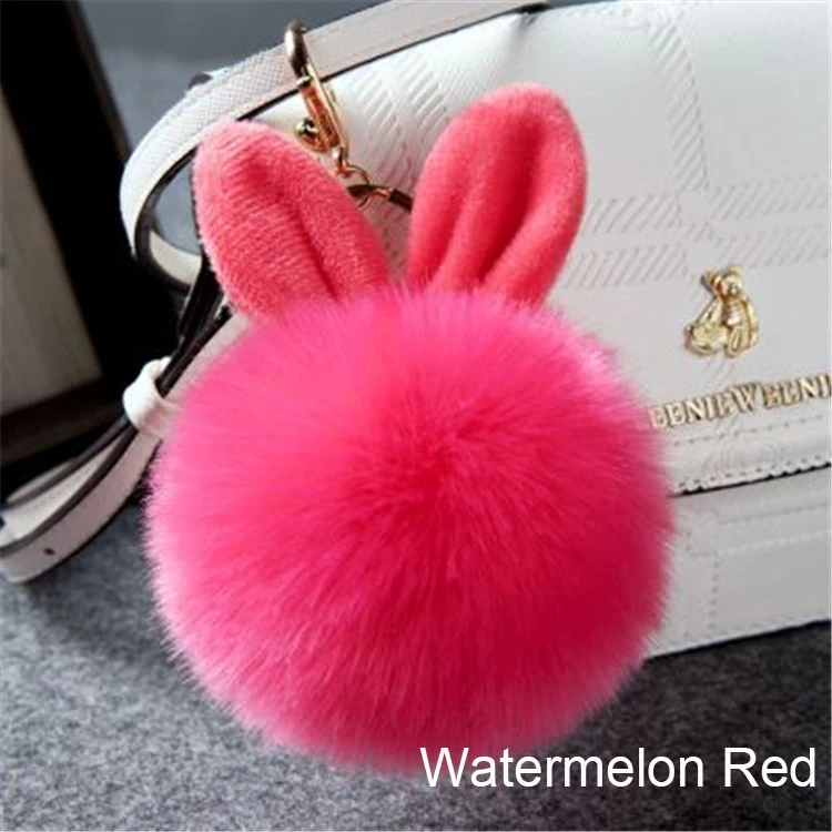 2017 New design Imitation rabbit fox pompom 8CM Fashion Plush Faux Fur Keychain