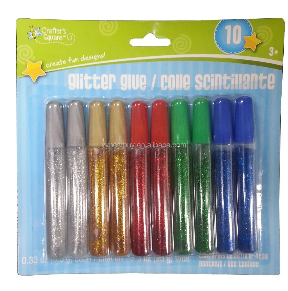 Блестящие клеевые трубки, упаковка из 10 штук для детского творчества и рукоделия