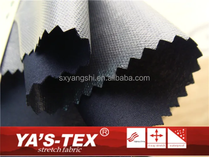 100% polyester sliver coated PU waterproof fabric with breathable TPU film