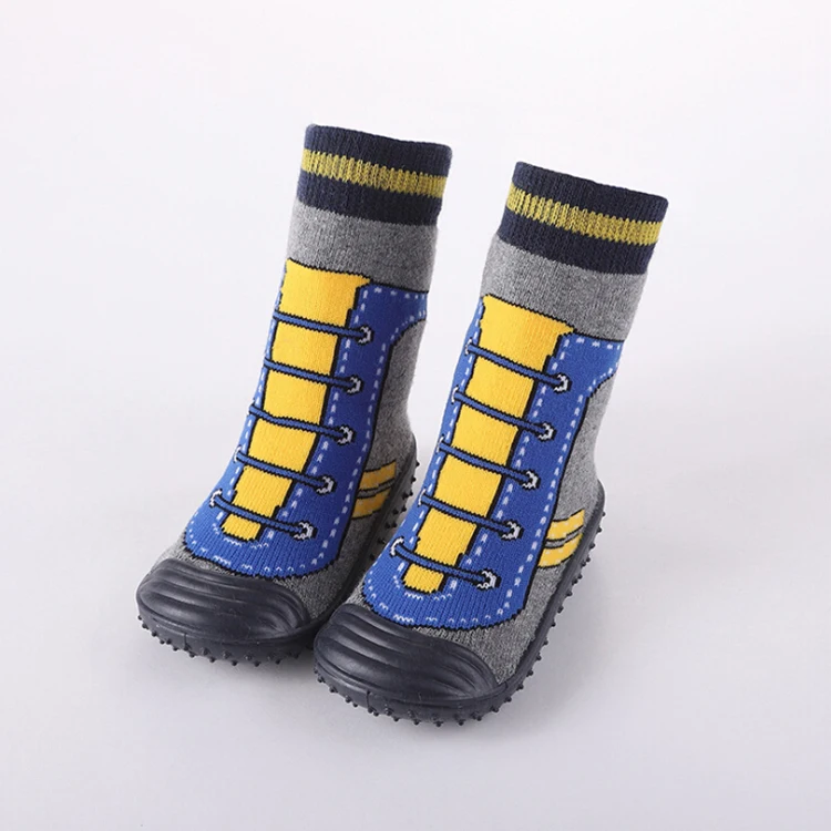 New Arrival Wholesale Custom Cute Baby Anti-slip Soft Rubber  Prewalker Shoe Socks