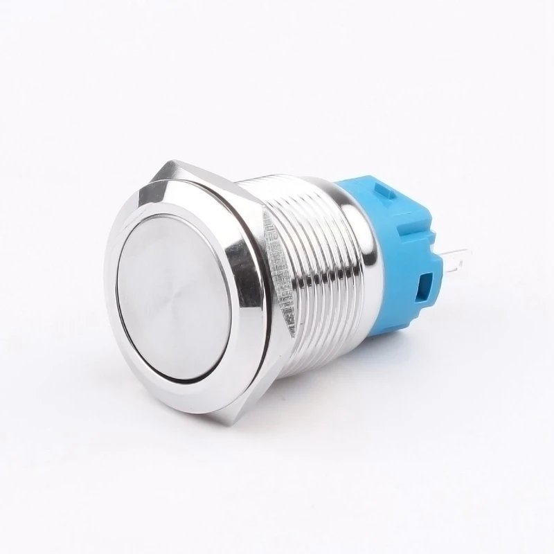 Stainless steel no nc 3 pin 2 step dia.19mm  Self-locking metal push button switch
