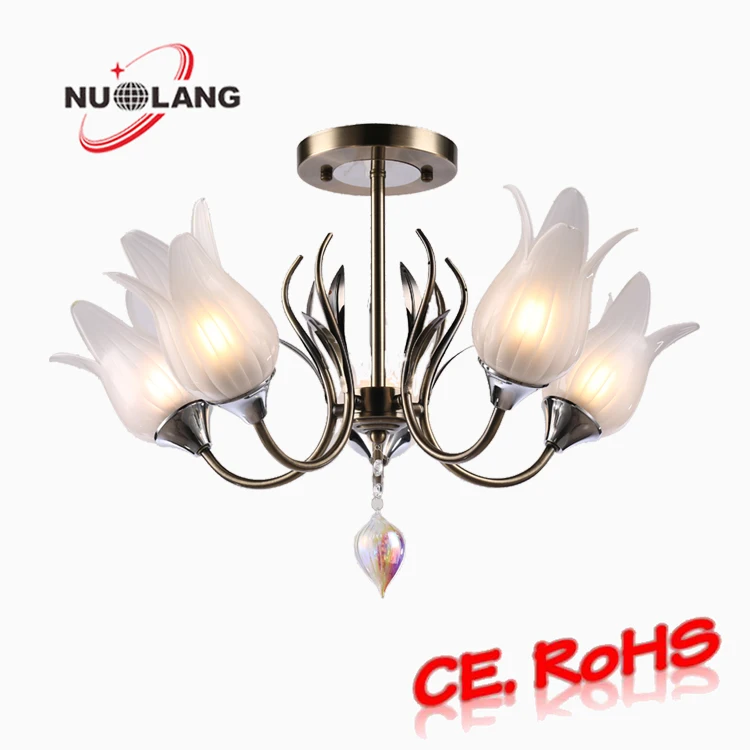 цветочный дизайн Подвесная люстра кулон легких с E27 колба