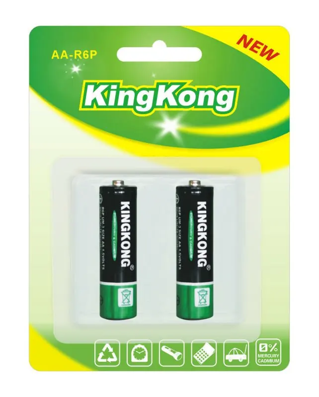 KingKong r6 aa 1.5v dry batteries um3 size zinc carbon battery