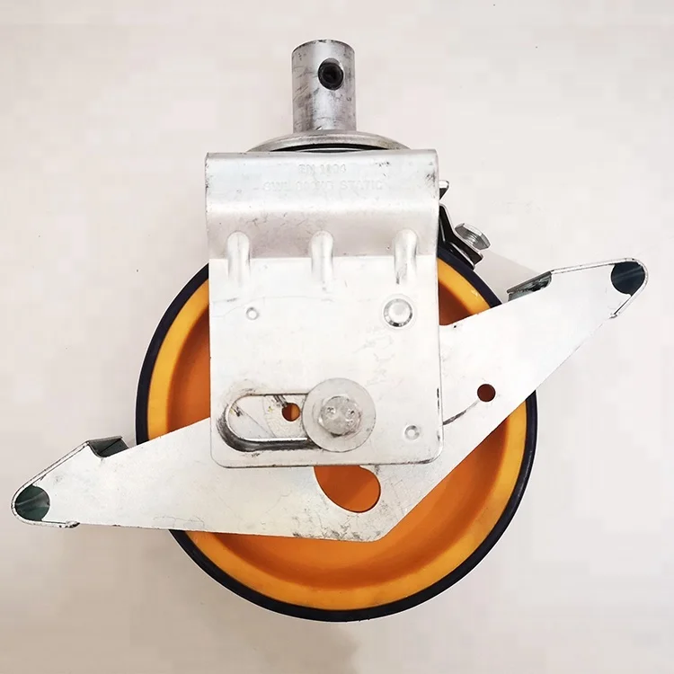 Custom 8 inch thread length scaffold caster wheel with brake